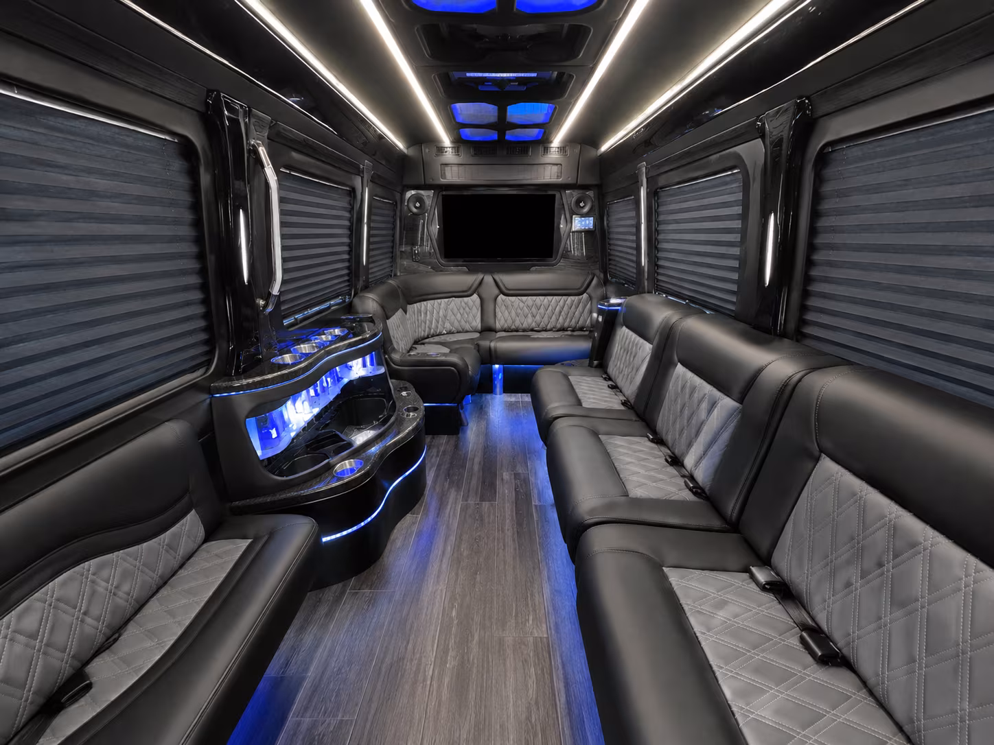 everett 50 passenger party bus interior