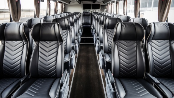 50 passenger charter bus inside bellevue