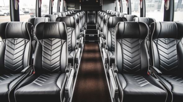 55 passenger charter bus inside bellevue