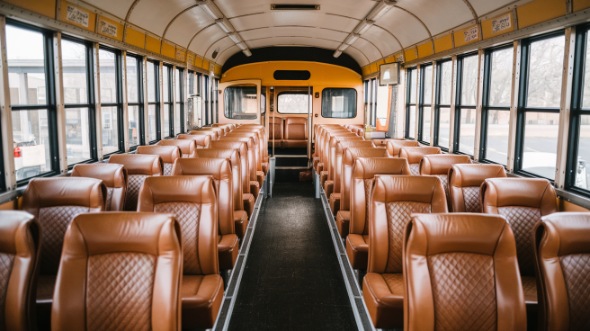 school bus rental interior bellevue